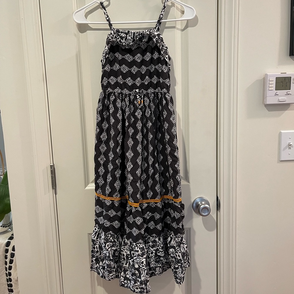 Girls cute soft black white and yellow dress